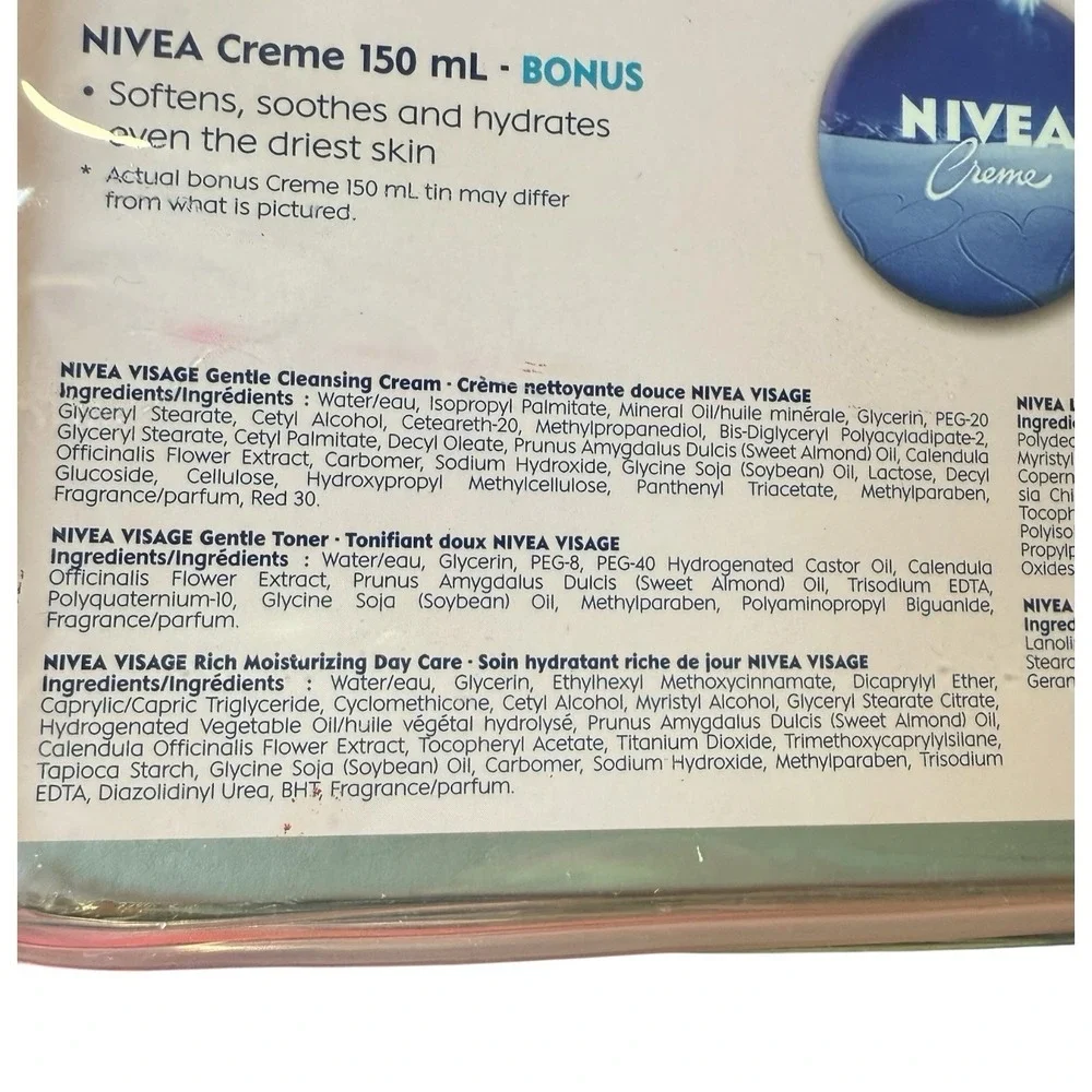Nivea Visage Refreshing Toner, Gentle Cleansing Cream Set Dry & Sensitive Skin